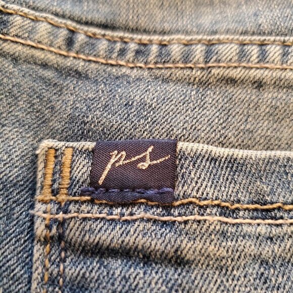 PARKER SMITH SZ 6/28 Straight Leg Stretch Distressed 5 Pocket Blue Jeans USA - Picture 10 of 13